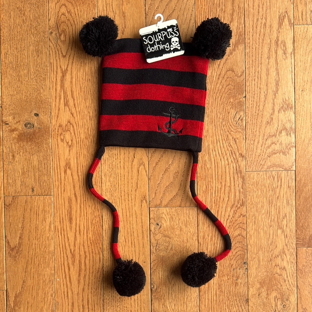 Sourpuss Kids Pom Pom Hat with Anchor